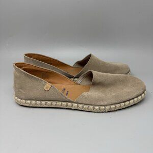 Verbenas Carmen Shoes EU Size 41 Suede Espadrille Flat Sandals US 8.5 Beige